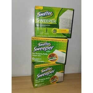 3 Boxes~NOS 2009/2010 Swiffer Dry Sweeper Refills‎ 16 Unscented Cloths~NEW